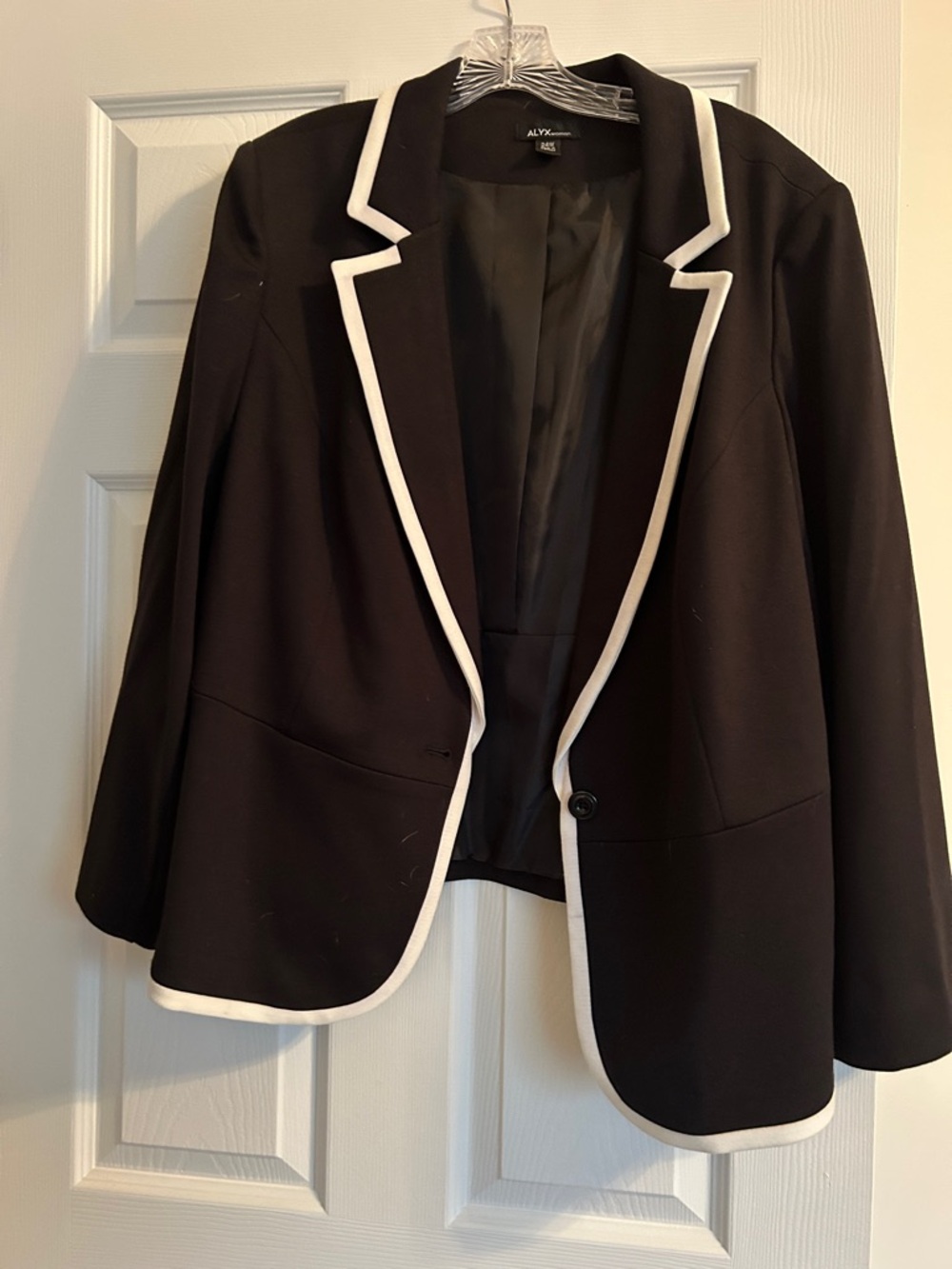 Alyx Black Blazer with White Trim